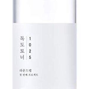 ROUND LAB 1025 Dokdo Toner 6.76 Fl Oz, Oil Control and Reduces Excess Sebum, Gentle Exfoliating Facial Toner, Deep Sea Water for Moisturization, Soft Finish Without Stickiness, Korean Skin Care