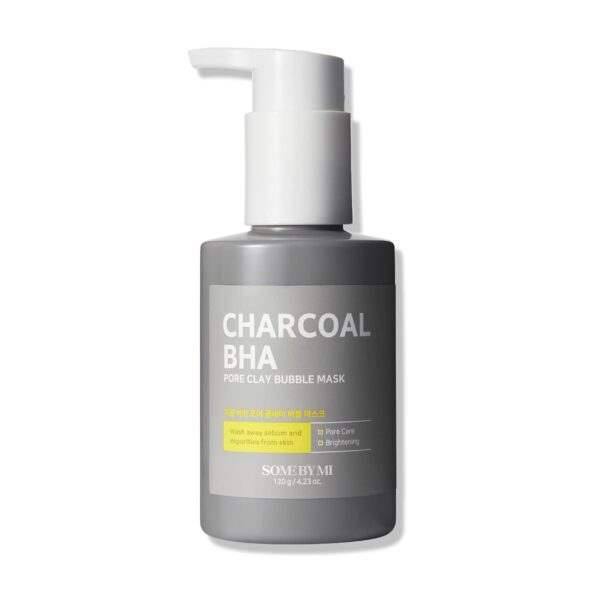 SOME BY MI Charcoal BHA Pore Clay Bubble Mask – 4.23oz, 120g – Korean Exfoliating Face Wash & Bubble Face Mask – Salicylic Acid Cleanser for Sebum and Pore Care with Natural BHA – Korean Skin Care