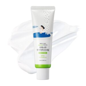 ROUND LAB Birch Juice Mild-up Sunscreen UV LOCK 1.69 Fl Oz | SPF 50+ broad spectrum, Mineral Zinc Oxide, for Sensitive Skin, Control Oil and Sebum, Ocean Friendly-Reef Safe, Korean Sunscreen