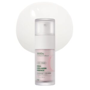 VT COSMETICS Cica Collagen Essence, 300Da Collagen Extract & Peptide Complex for Firming, Plumping, and Improving Skin Elasticity. Korean Skincare, Pink Collagen Serum