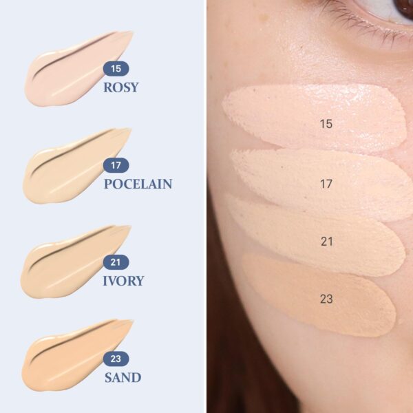 hince Second Skin Mesh Matte Cushion - 12g, Natural Coverage, Semi Matte Finish, Flawless Coverage, 24hr Long Lasting, Korean Cushion Foundation, Blue Cushion (SAND, 23) - Image 3