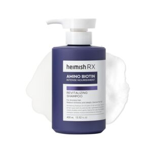 HEIMISH RX Amino Biotin Revitalizing Shampoo - Hair Treatment for Gentle Cleansing, Hydrating, Volumizing, Itchiness Relief, For All Types of Hair & Scalp with Amino Acid, Biotin, 400ml (13.52 fl.oz)