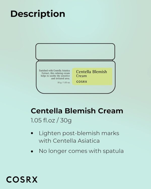 COSRX Centella Blemish Cream, 1.05 fl.oz / 30g | Centella | Korean Skin Care, Vegan, Cruelty Free, Paraben Free - Image 7