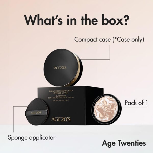 AGE20'S Signature Essence Pact SPF 50+ | Pack of 1 | 13C PORCELAIN | Cream Foundation, Dewy Finish, Natural Coverage | Korean Cushion Foundation - Image 7