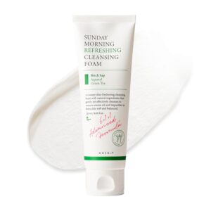 AXIS-Y Sunday Morning Refreshing Cleansing Foam with Birch Sap - Hydrating & Soothing Gentle Facial Cleanser - Vegan Korean Skin Care Face Wash for All Skin Types - 4.06 fl. oz.