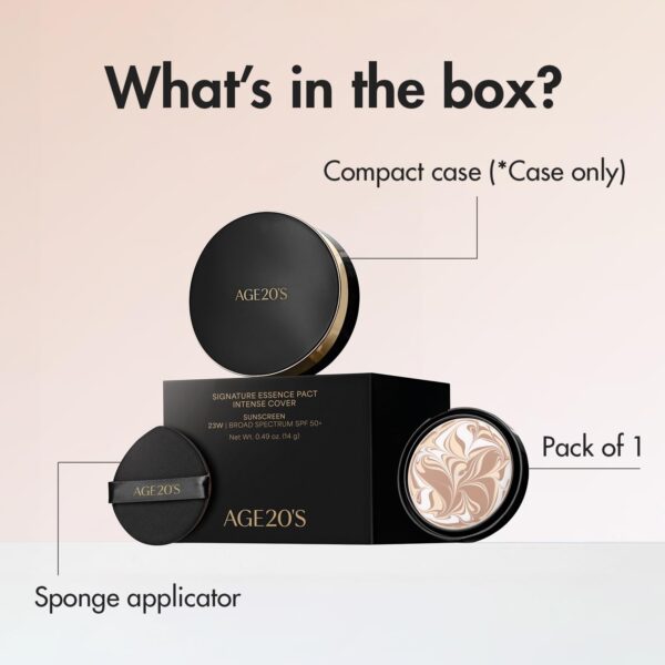 AGE20'S Signature Essence Pact SPF 50+ | Pack of 1 | 27C HONEY | Cream Foundation, Dewy Finish, Natural Coverage | Korean Cushion Foundation - Image 7