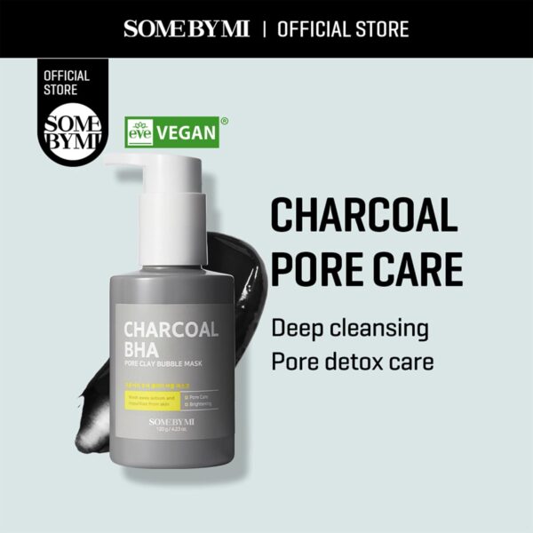 SOME BY MI Charcoal BHA Pore Clay Bubble Mask – 4.23oz, 120g – Korean Exfoliating Face Wash & Bubble Face Mask – Salicylic Acid Cleanser for Sebum and Pore Care with Natural BHA – Korean Skin Care - Image 2