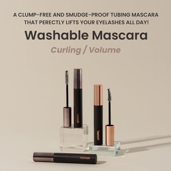HEIMISH Dailism Smudge Stop Mascara, Volumizing & Lengthening, Long-lasting, Waterproof, Smudge-proof, Non-Clumping, Washable Cleansing Korean Mascara, 0.32oz/9g - Black Volume - Image 2