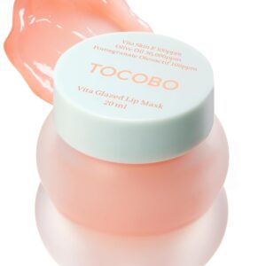 TOCOBO Vita Glazed Lip Mask – Korean Vegan Lip Scrub & Overnight Exfoliating Treatment for Dry, Chapped Lips – Hydrating, Plumping, Smoothing – Glazed Balm Texture, Non-Sticky, 0.68oz