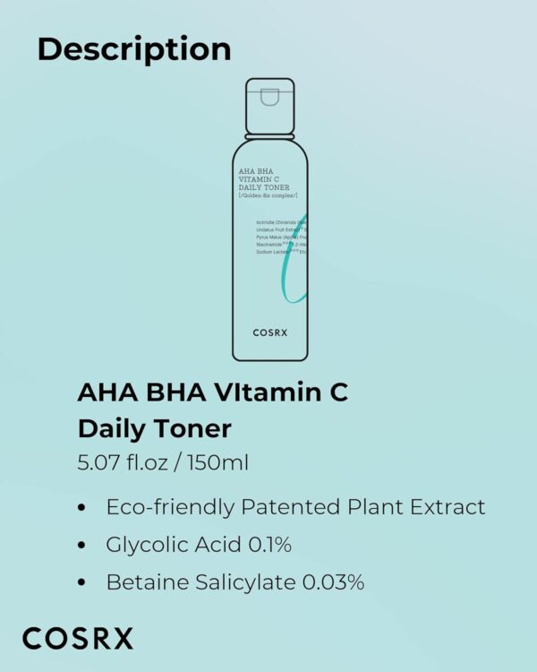 COSRX ABC Daily Toner, Korean Toner for Day & Night with AHA, BHA, & Vitamin C, Refreshing Exfoliating Toner for Clean Radiant Skin, Korean Skin Care, 150ml, 5.07 fl.oz - Image 7