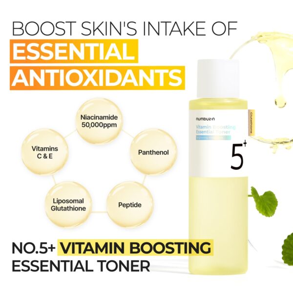numbuzin No.5 Toner | Vitamin Boosting Essential Toner | First Step Skin Care | Improves Hyperpigmentation and Uneven Skin Tone | 6.76 fl. oz. - Image 2