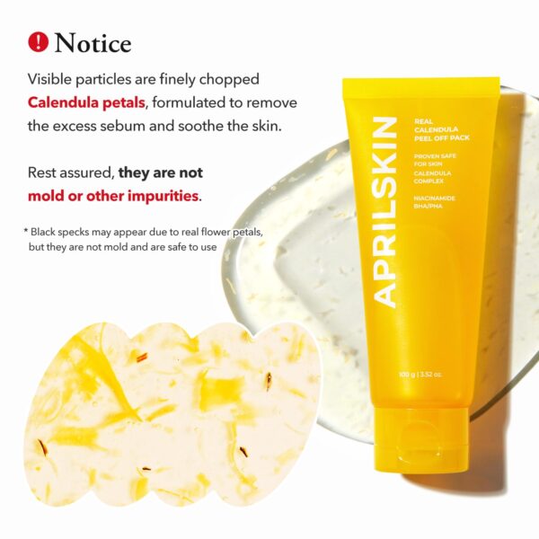 APRILSKIN Calendula Flower-Infused Facial Peel Off Mask, 3.52 fl. oz, PHA, BHA & Niacinamide gently exfoliates, removes impurities, improves uneven skin tone, and minimizes pores, Korean Skincare - Image 7