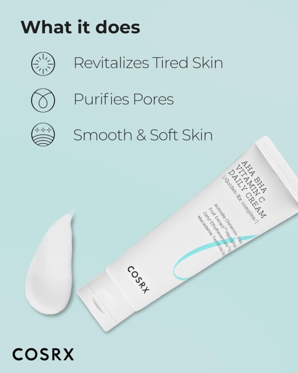 COSRX AHA BHA VITAMIN C Daily Cream 1.69 fl. oz 50 ml, Face Cream, Anti Aging, Plumping Skin, Natural, Fruit, Korean Skin Care - Image 3