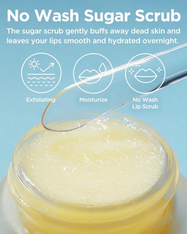 TOCOBO Lemon Sugar Lip Mask – Korean Vegan Lip Scrub & Overnight Exfoliating Treatment for Dry, Chapped Lips – Hydrating, Plumping, Smoothing – Glazed Balm Texture, Non-Sticky, 0.68oz - Image 3