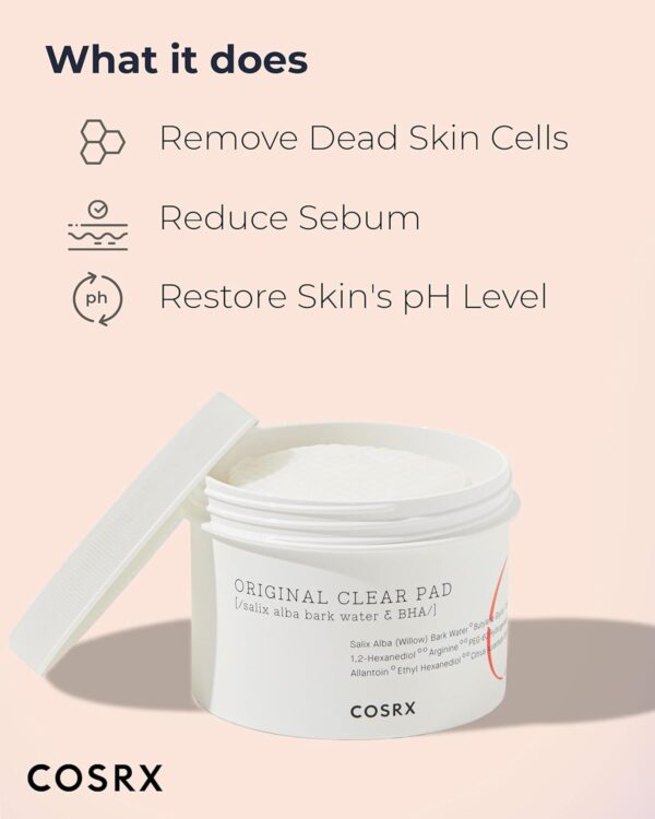 COSRX BHA Toner Pads, 70 Sheets, Exfoliating Pads for Dead Skin & Blackheads, Minimize Pores, Prevent Breakouts, Improve Skin Texture, Korean Skin Care - Image 2