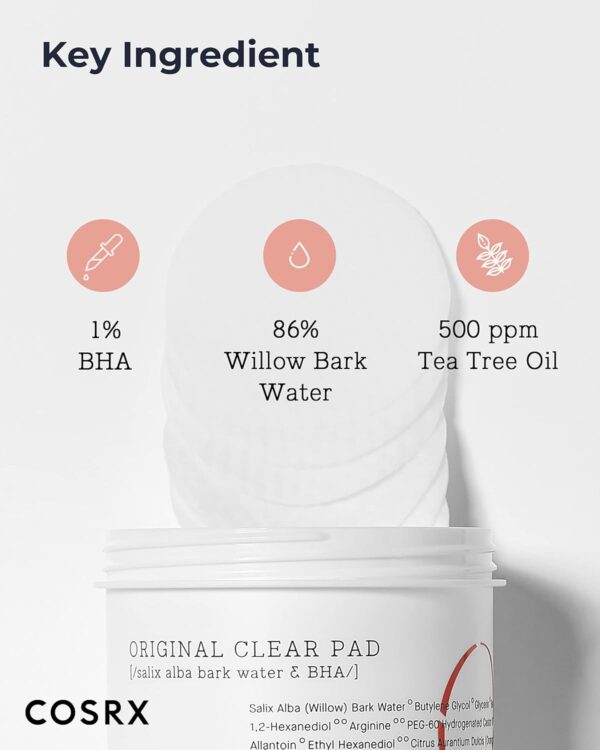 COSRX BHA Toner Pads, 70 Sheets, Exfoliating Pads for Dead Skin & Blackheads, Minimize Pores, Prevent Breakouts, Improve Skin Texture, Korean Skin Care - Image 3