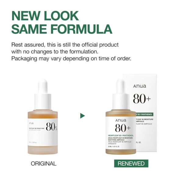 Anua Heartleaf 80 Soothing Ampoule, Hydration Facial Serum for Glass Skin, Panthenol, Hyaluronic Acid, Non-Greasy, Gentle Formula, Lightweight Essence, Vegan, Korean Skin Care, 30ml/1.01 fl.oz - Image 2
