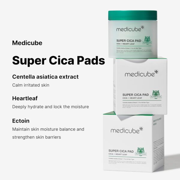 medicube Super CICA Pad - CICA x Heart Leaf - Vegan Certified - 70 Pads/Pack - Image 4