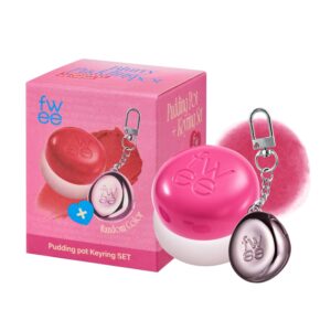Blurry Pudding Pot + Keychain SET | Airbrushed Blush & Lip, Buildable Pigment, Long-lasting, Lightweight, Easy to Blend, Natural Soft Matte Finish Makeup – Crush (Vivid Pink) | 0.17 oz