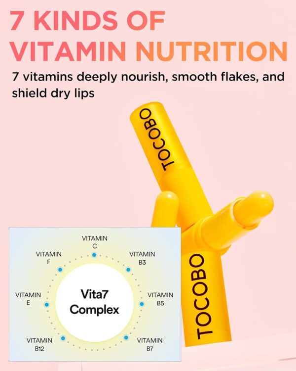 TOCOBO Vitamin Nourishing Lip Balm 19g | Nourishing Moisturizing Vegan lip Balm for Dry Lip & Natural Yellow Color - Image 4