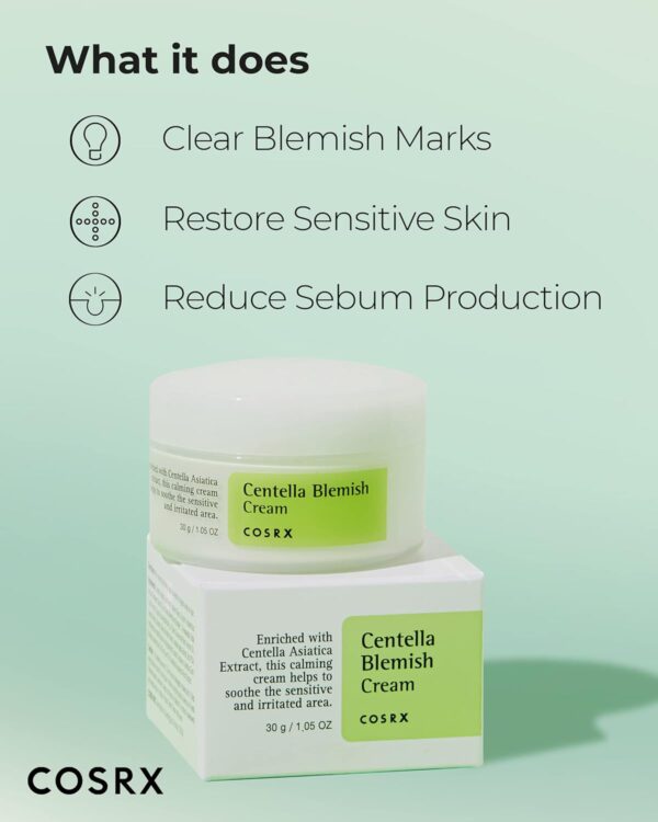 COSRX Centella Blemish Cream, 1.05 fl.oz / 30g | Centella | Korean Skin Care, Vegan, Cruelty Free, Paraben Free - Image 3