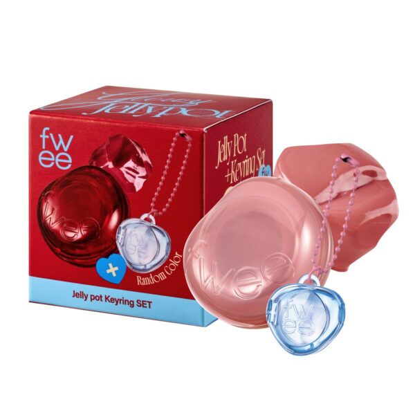Glowy Jelly Pot + Keychain SET | Dewy Jelly Lip & Blush Color, Tinted Glow Jelly Balm, Dewy Buildable Finish – Custard (Warm Beige) | 0.14 oz