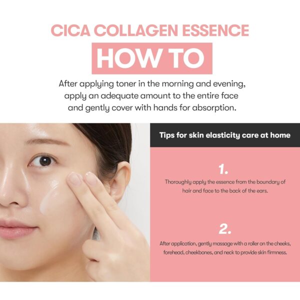 VT COSMETICS Cica Collagen Essence, 300Da Collagen Extract & Peptide Complex for Firming, Plumping, and Improving Skin Elasticity. Korean Skincare, Pink Collagen Serum - Image 4
