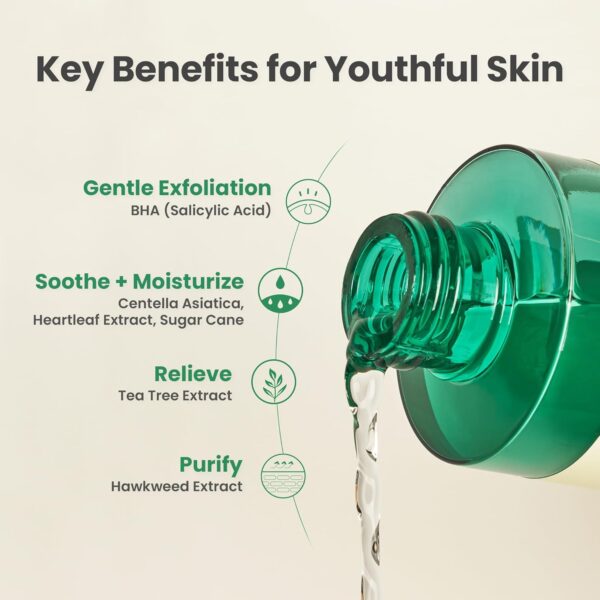 AXIS-Y Daily Purifying Treatment Toner with Salicylic Acid & Centella Asiatica - Pore Minimizer, Oil Control & Blemish Treatment Face Exfoliator - Vegan Korean Skin Care BHA Toner - 6.76 fl. oz. - Image 4