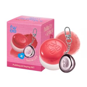 Blurry Pudding Pot + Keychain SET | Airbrushed Blush & Lip, Buildable Pigment, Long-lasting, Lightweight, Easy to Blend, Natural Soft Matte Finish Makeup – Seventeen (Sunny Coral) | 0.17 oz