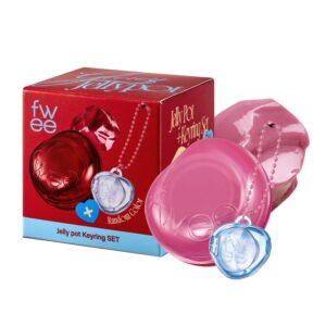 Glowy Jelly Pot + Keychain SET | Dewy Jelly Lip & Blush Color, Tinted Glow Jelly Balm, Dewy Buildable Finish – Sweets (Bubblegum Pink) | 0.14 oz