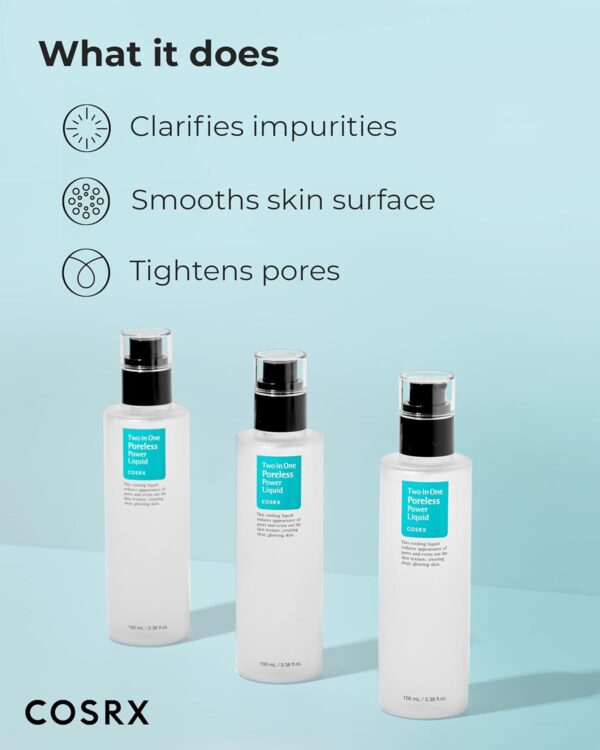 COSRX Two in One Poreless Power Liquid, 100ml / 3.38 fl.oz | Tightening Pores | Korean Skincare, Animal Testing Free, Paraben Free - Image 3