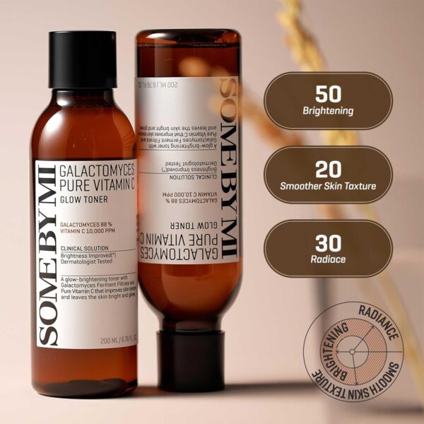 SOME BY MI Galactomyces Pure Vitamin C Glow Toner - 6.76Oz, 200ml - Korean Daily Vitamin C Face Toner for Skin Brightening - Glass Skin Routine with Skin Texture, Elasticity Care - Korean Skin Care - Image 6
