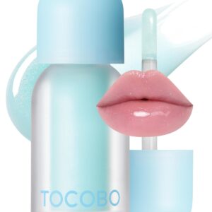 TOCOBO Juicy Berry Plumping Lip Oil Glam Max 00 Frozen Berry – Korean Vegan Hydrating Lip Oil with Plant Oils for High Shine Gloss - Non Sticky Formula for All Skin Tones, 0.12 fl.oz.