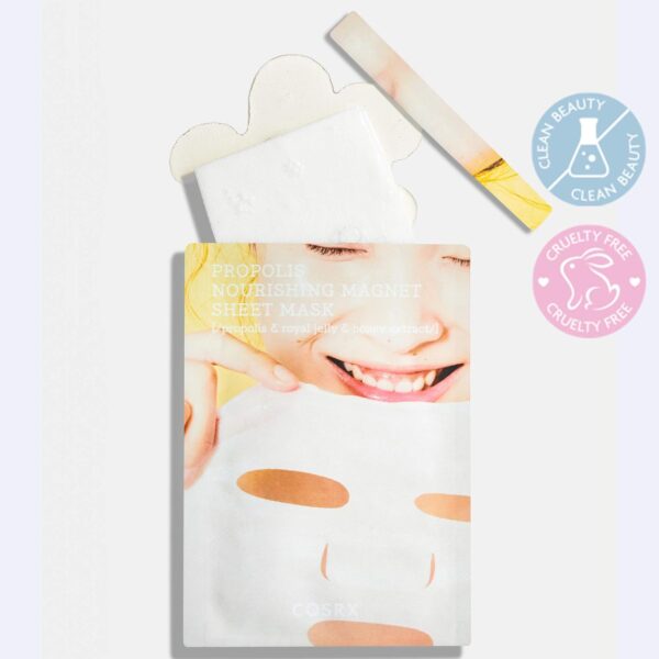 COSRX Propolis Nourishing Magnet Sheet Mask 21ml / 0.71 fl.oz | Honey Face Mask | Korean Skin Care, Cruelty Free, Paraben Free