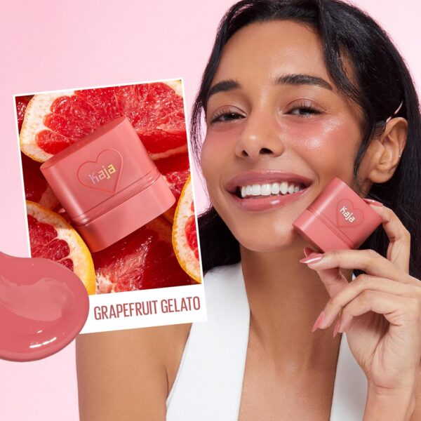 KAJA Cheek & Lip - Dewy Bar 06 Grapefruit Gelato | Creamy Blusher and Balm Multi-Stick, 45% Moisturizing Oil, Apple Extract, Vitamin-Hyaluronic Acid Infused, High Shine, Non-Sticky, Easy Blending, 10g - Image 2