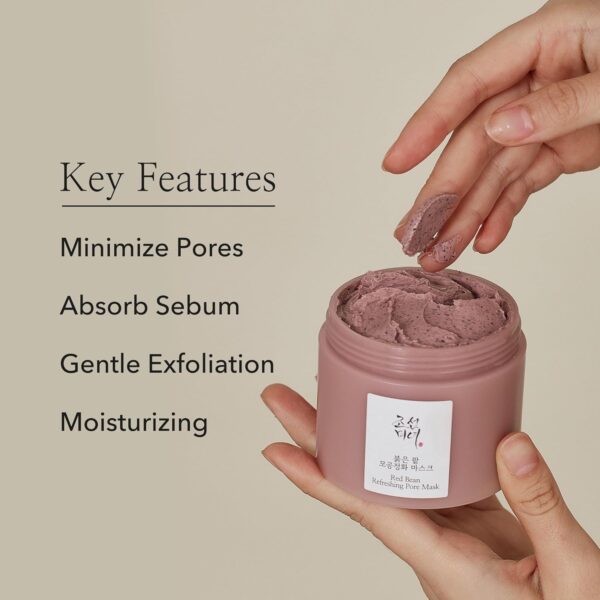 Beauty of Joseon Red Bean Pore Refreshing Mask Mud Cream Hydrating Wash Off Pack, Pore Cleansing Exfoliator, Korean Skin Care for Men and Women 140ml, 4.73 fl.oz - Image 4