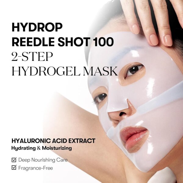 VT COSMETICS Hydrop Reedle Shot 100hl 2-Step Hydrogel Mask(34.5gx4ea), Intensive Hydrating, Exosome Hyaluronic Acid, Dewy & Glass Skin, Overnight Melting Mask, Korean Facial Mask - Image 2