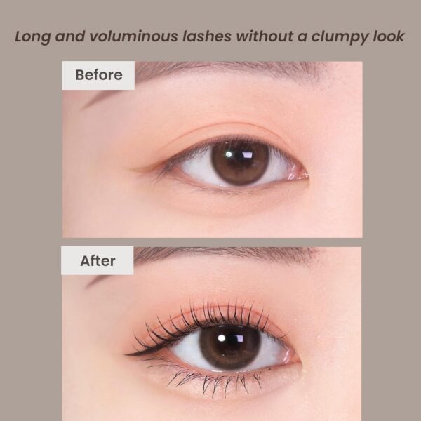 HEIMISH Dailism Smudge Stop Mascara, Volumizing & Lengthening, Long-lasting, Waterproof, Smudge-proof, Non-Clumping, Washable Cleansing Korean Mascara, 0.32oz/9g - Black Volume - Image 4
