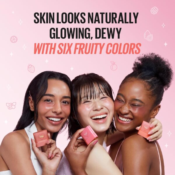 KAJA Cheek & Lip - Dewy Bar 06 Grapefruit Gelato | Creamy Blusher and Balm Multi-Stick, 45% Moisturizing Oil, Apple Extract, Vitamin-Hyaluronic Acid Infused, High Shine, Non-Sticky, Easy Blending, 10g - Image 6