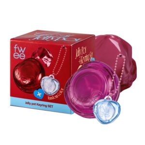 Glowy Jelly Pot + Keychain SET | Dewy Jelly Lip & Blush Color, Tinted Glow Jelly Balm, Dewy Buildable Finish – Compote (Mauve Berry) | 0.14 oz