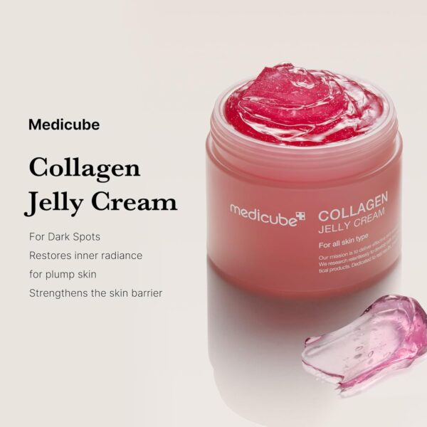 medicube Collagen Jelly Cream- Niacinamide & Freeze-Dried Hydrolyzed Collagen - Boosts skin's barrier hydration and gives 24h Glow & Lifted Look - Korean skincare (1.69 Fl Oz (Pack of 1)) - Image 4