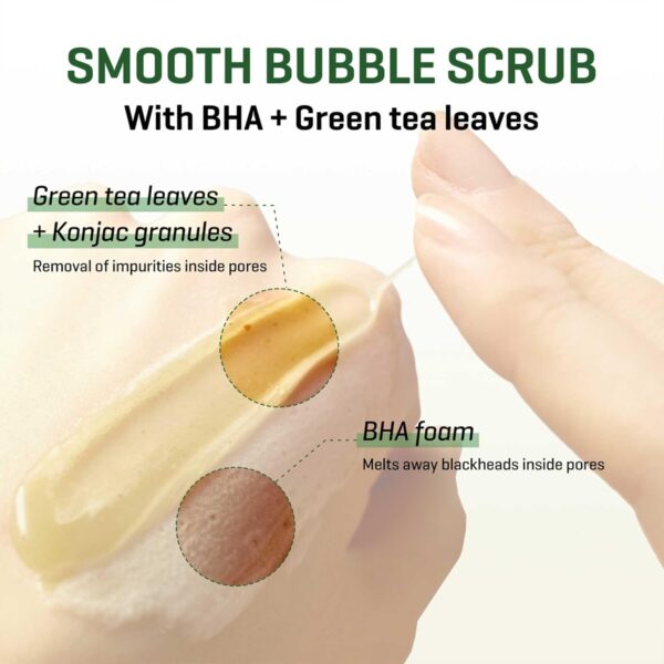 SOME BY MI Bye Bye Blackhead 30 Days Miracle Green Tea Tox Bubble Cleanser – 4.23oz, 120g – Korean Face Wash & Bubble Face Mask – Daily Blackhead-Removing Pore Minimizer for Face – Korean Skin Care - Image 4