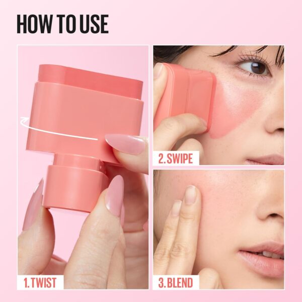 KAJA Cheek & Lip - Dewy Bar 06 Grapefruit Gelato | Creamy Blusher and Balm Multi-Stick, 45% Moisturizing Oil, Apple Extract, Vitamin-Hyaluronic Acid Infused, High Shine, Non-Sticky, Easy Blending, 10g - Image 7