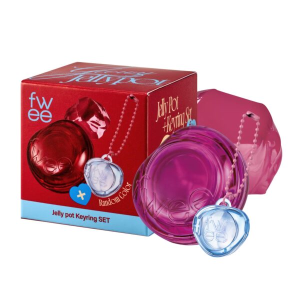 Glowy Jelly Pot + Keychain SET | Dewy Jelly Lip & Blush Color, Tinted Glow Jelly Balm, Dewy Buildable Finish – Berry Jam (Peony Pink) | 0.14 oz
