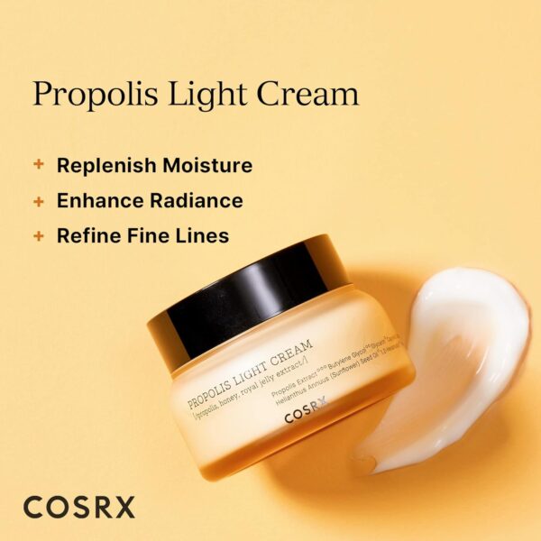 COSRX Full Fit Propolis Light Cream, 2.19 Fl.oz / 65ml, Propolis 64.5%, Hydrating Daily Day and Night Moisturiser, Korean Skin Care, Not Tested on Animals, Paraben Free - Image 2
