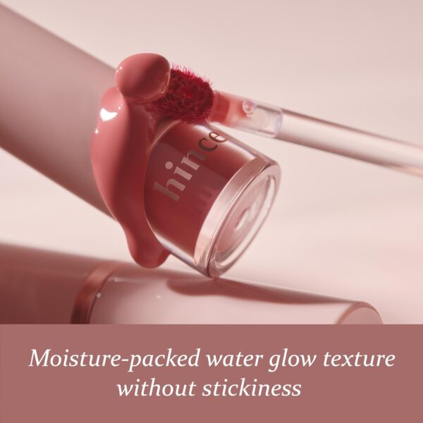 HINCE Mood Enhancer Water Liquid Glow - Non-Sticky & Waterproof Lip Stain for Women - Long Wearing Lip Gloss for Natural and Glass Glow - Moisturizing Liquid Makeup, 0.16 fl.oz. (RARE MOMENT) - Image 4