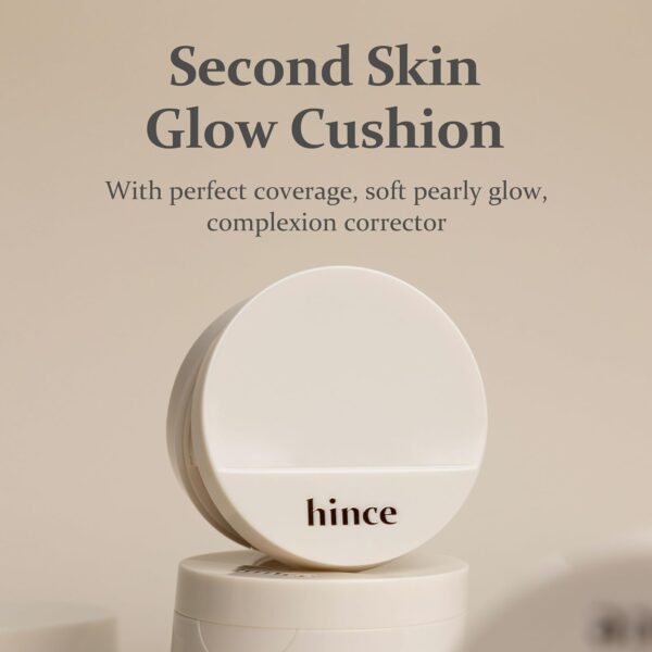 hince Second Skin Glow Cushion-12g | Skin Foundation dewy, glow, long-lasting, classy, clean beauty, lightweight, natural look,refreshing, moisturizing, slim fitting texture (IVORY, 21) - Image 2