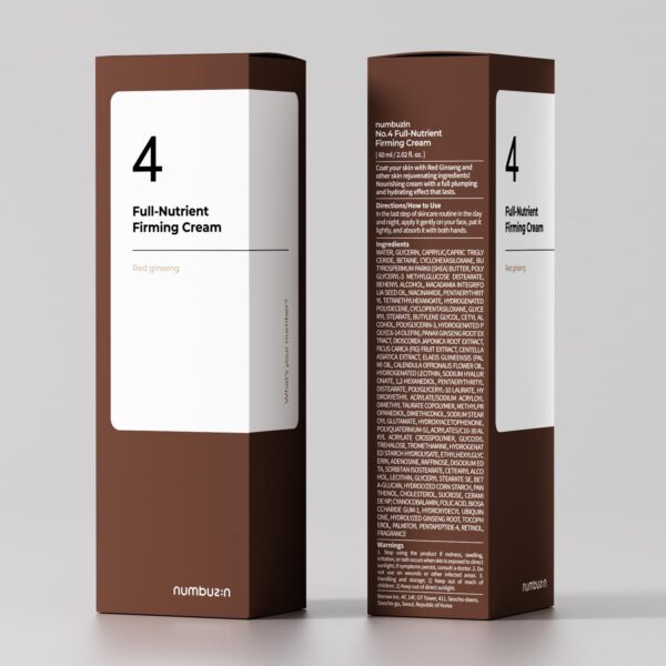 numbuzin No.4 Cream | Full-Nutrient Firming Cream | Skin Elasticity, Wrinkle Care, Anti-aging, Deeply Nourishing, Hydration | Red Ginseng, Panthenol, Niacinamide, Bifida | 2.02 fl. oz. - Image 2
