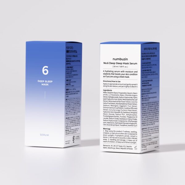 numbuzin No.6 Serum | Deep Sleep Mask Serum | Iceland Glacier Water for Instant and Long-lasting Hydration with Hyaluronic Acid & Niacinamide | Korean Skincare for Dry Skin | 1.69 fl. oz. - Image 8