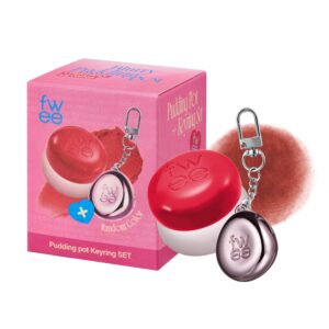 Blurry Pudding Pot + Keychain SET | Airbrushed Blush & Lip, Buildable Pigment, Long-lasting, Lightweight, Easy to Blend, Natural Soft Matte Finish Makeup – Fav (Tanned Brown) | 0.17 oz
